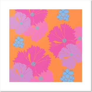 Bright and colorful floral print Posters and Art